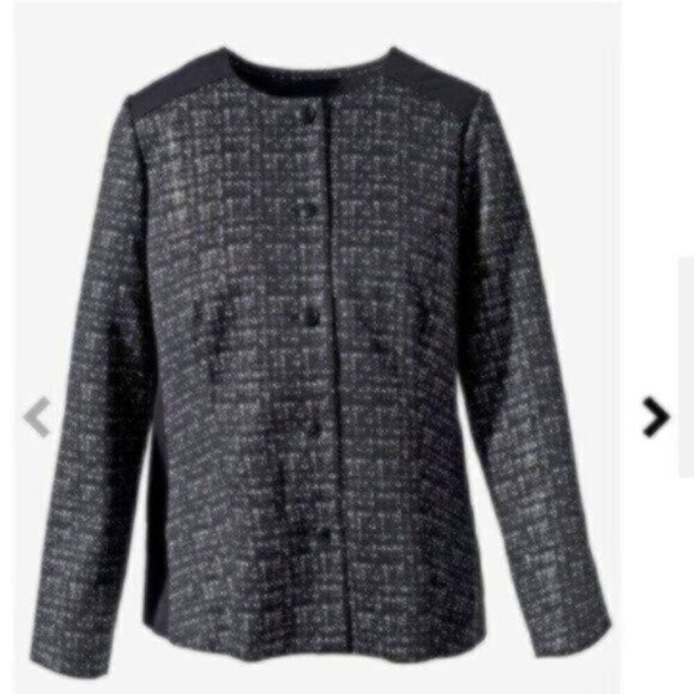 NWOT Chico's Foil Mix Ponte Jacket - Black